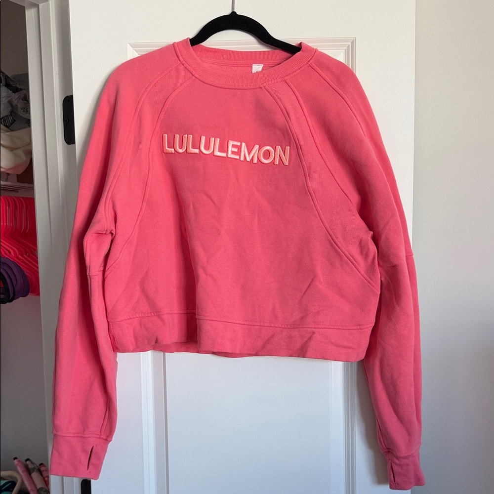 Lululemon Pink Scuba Cropped Sweatshirt